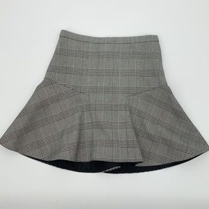 J. Crew Skirt size 2 Plaid Black and White